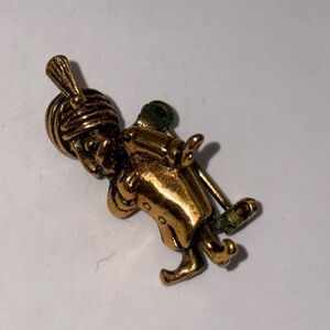 Vintage Gold-Tone Genie Brooch 1”